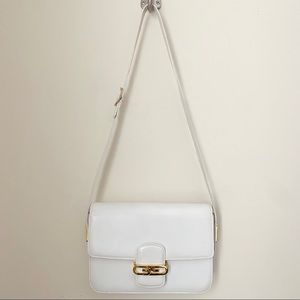 Gucci White Crossbody Bag with Gold Accents